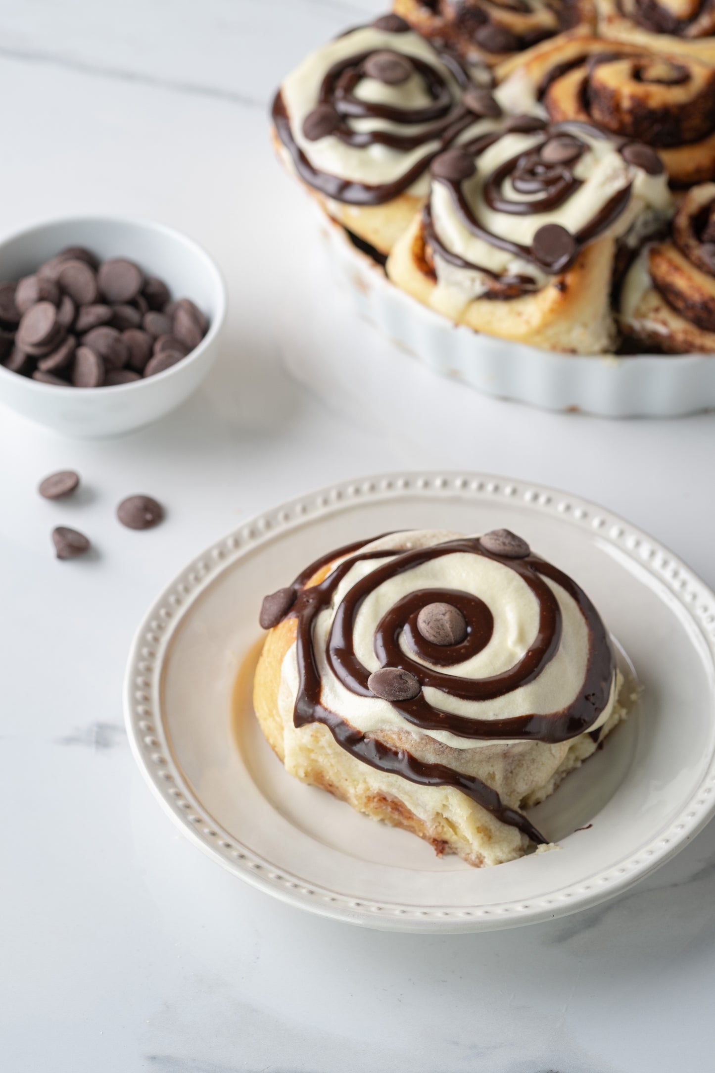 Dark Chocolate Cinnamon Rolls