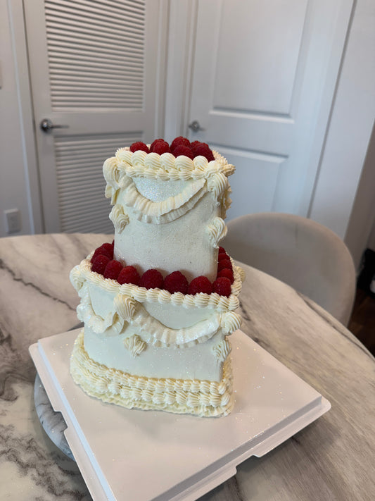Two-Tier Holiday Raspberry Cake