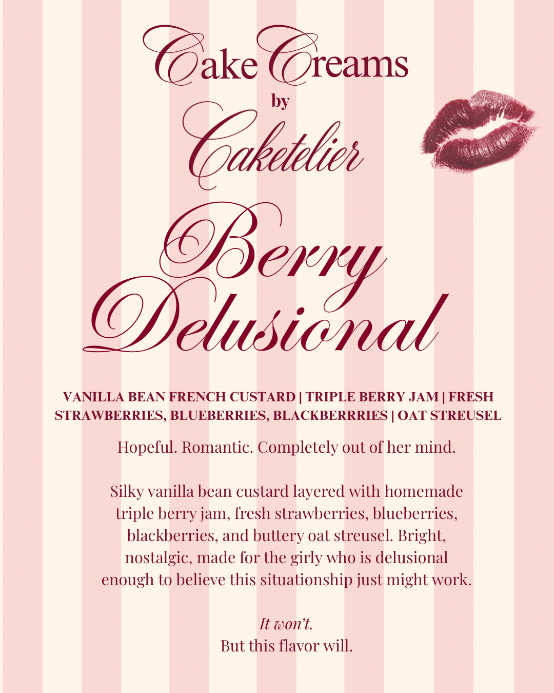Berry Delusional - Triple Berry Pie CakeCream