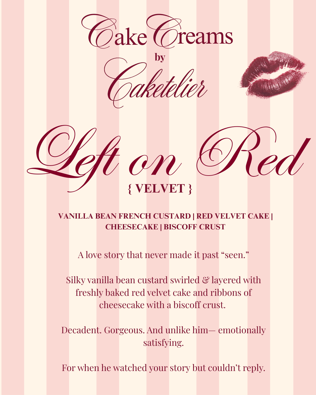 Left On Red { Velvet } - Red Velvet Cheesecake CakeCream