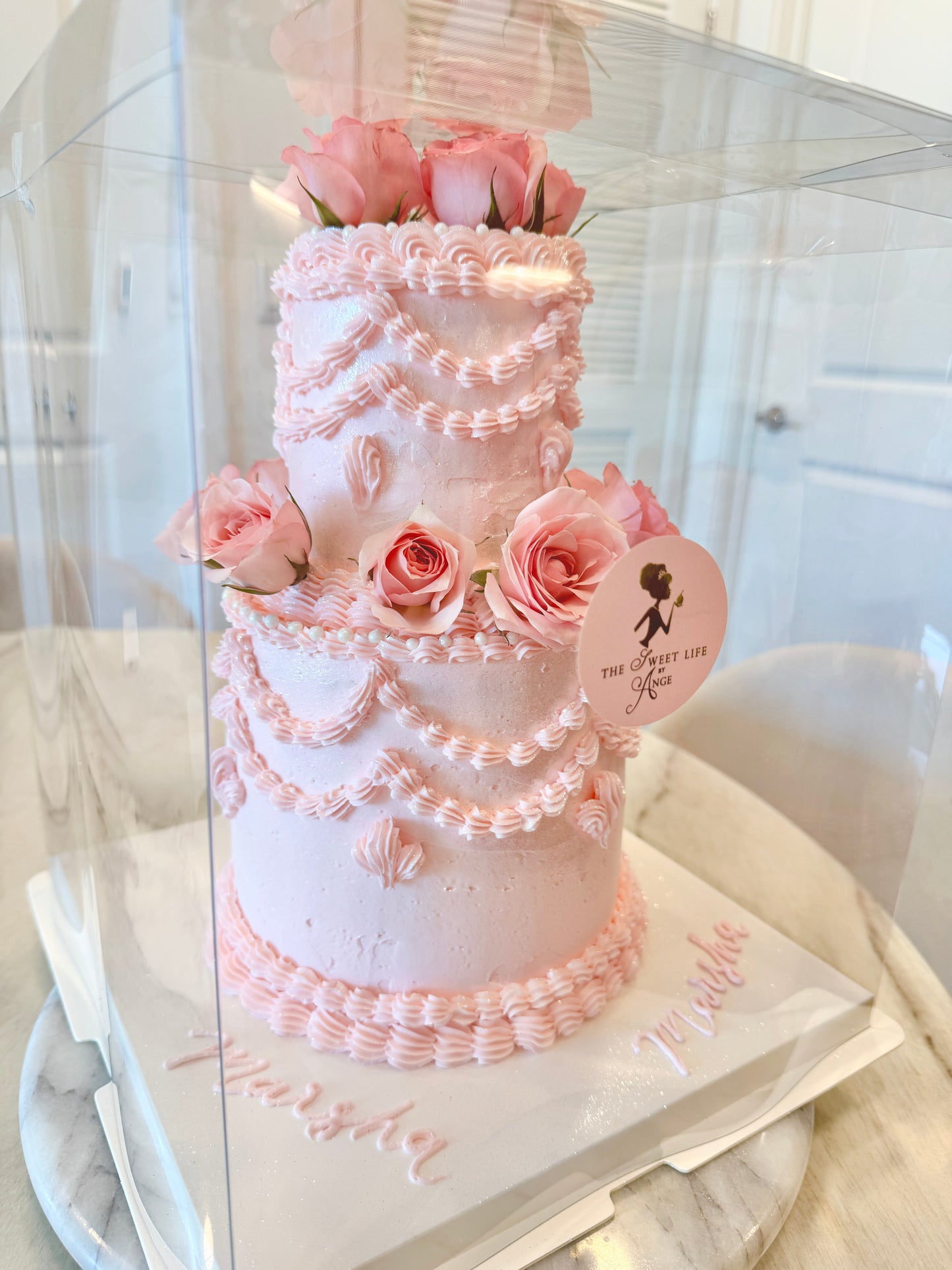 Vintage Luxe Cake - Two Tier Round / Heart
