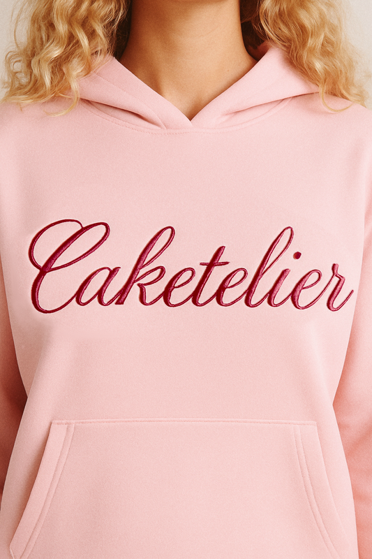 Caketelier Signature Embroidered Hoodie - Blush