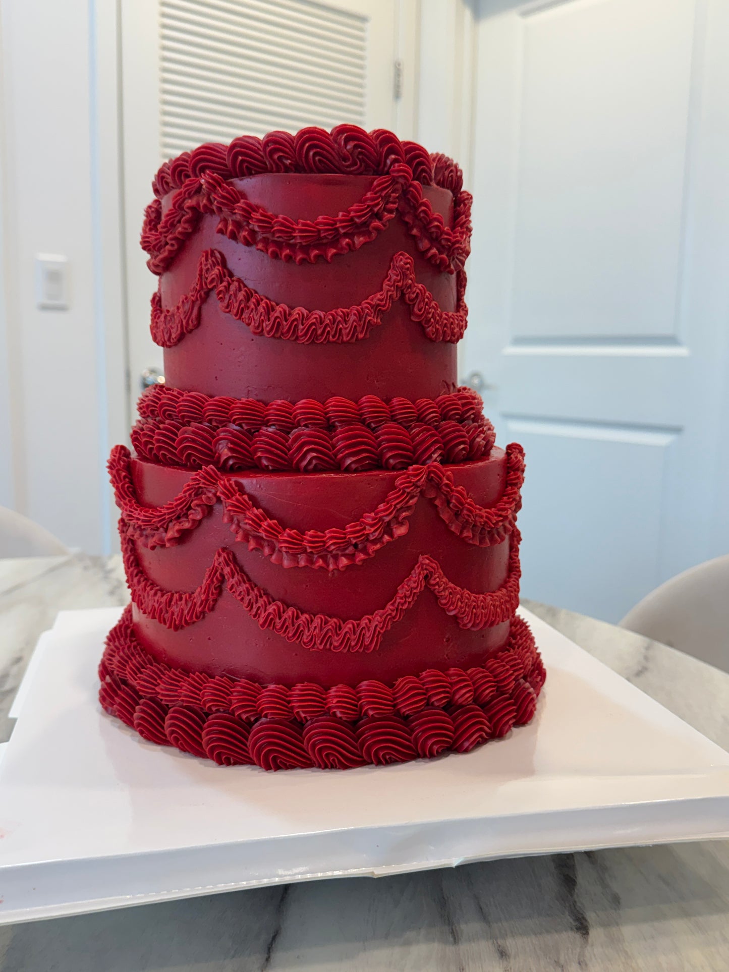 Ultra-Luxe Two-Tier Vintage Luxe Cake - 8” & 6” Tiers