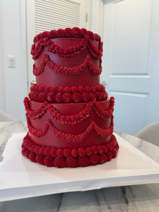 Ultra-Luxe Two-Tier Vintage Luxe Cake - 8” & 6” Tiers
